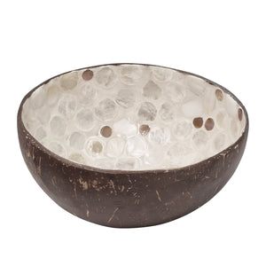 Nacre Spotted Coconut Bowl 14x15x6cm Pearl