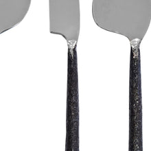 Load image into Gallery viewer, Nina Cheese Knives Set of 3 Silver &amp; Black

