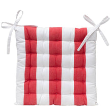 Load image into Gallery viewer, Outdoor Stripe Chair Pad 40x40cm Red
