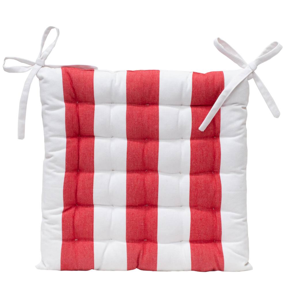 Outdoor Stripe Chair Pad 40x40cm Red