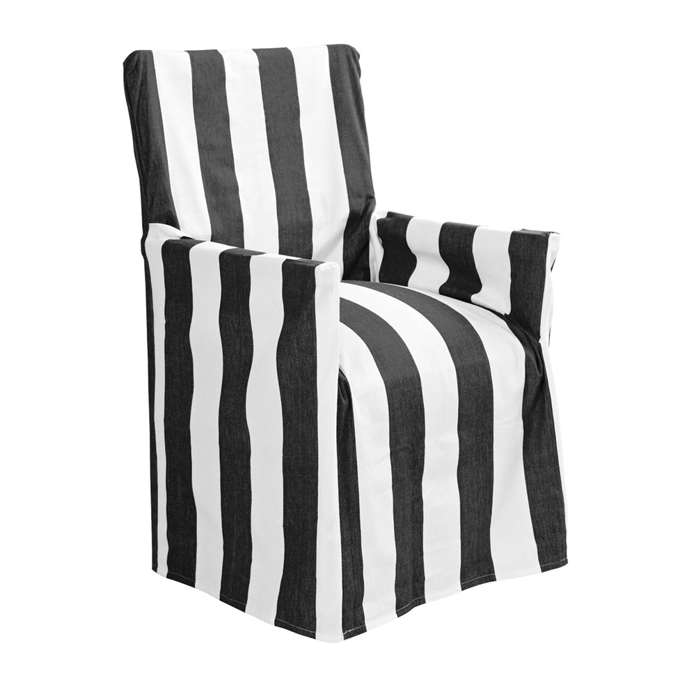 Outdoor Stripe Director Chair Cover Std Black