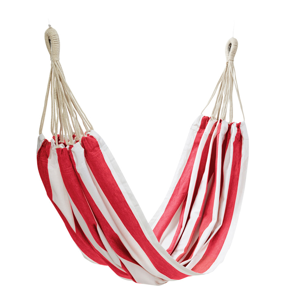 Outdoor Stripe Hammock 150x205cm Red
