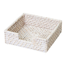 Load image into Gallery viewer, Pacifica Rattan Napkin Holder Square 18cm Whitewash
