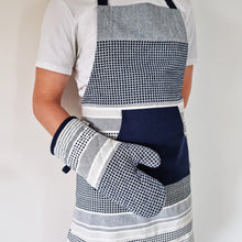Load image into Gallery viewer, Patrick Apron 83x68cm Navy &amp; Grey
