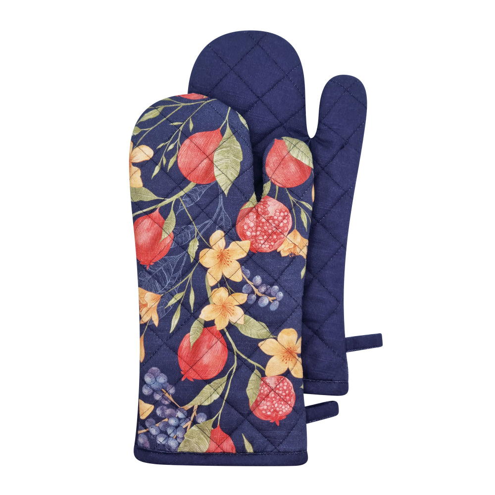 Pomegranate Oven Mitt 2pk 19x35cm Navy