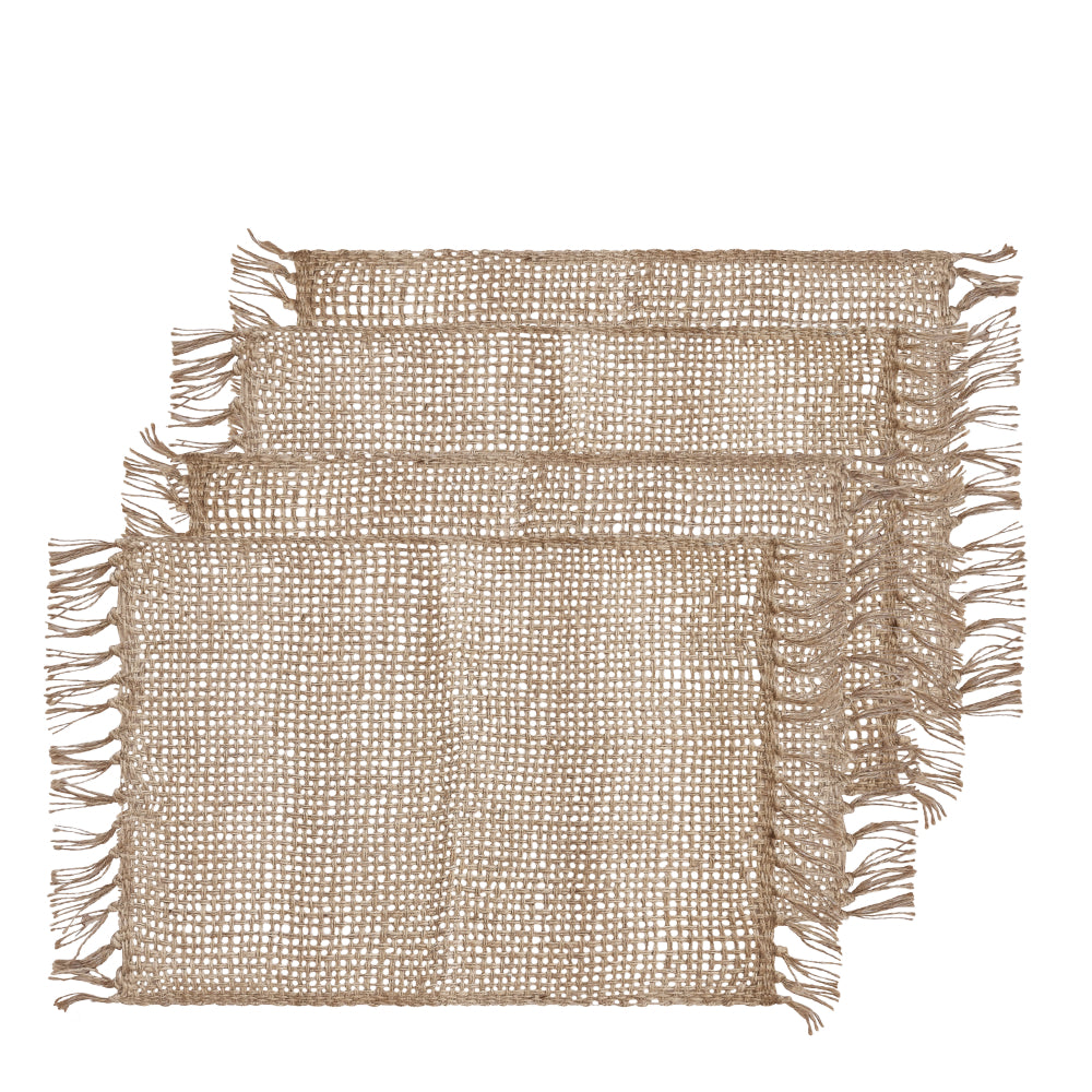 Rowan Jute Placemat 4 pack 33x48cm Natural