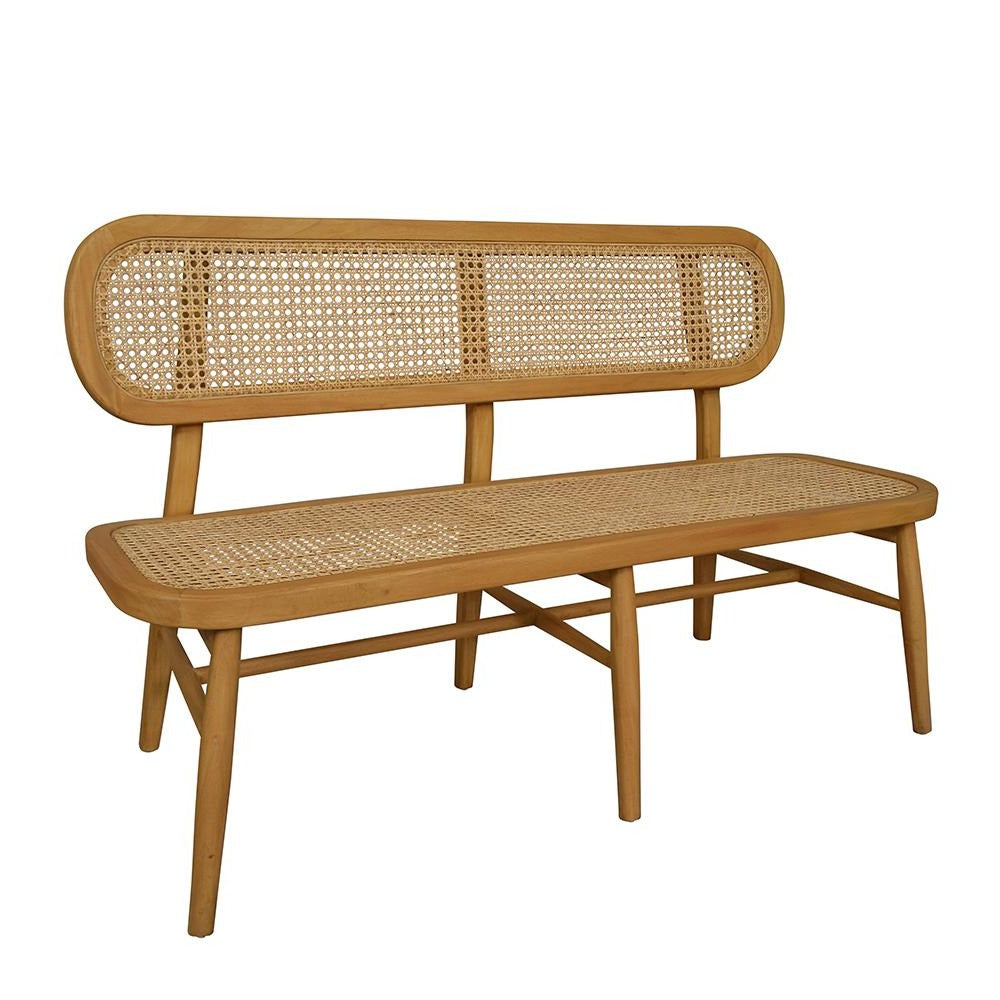 Seabrook Rattan Bench Seat 130x53x79cm Natural