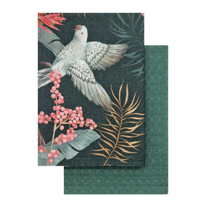 Tropical 2 Pack Tea Towels 50x70cm Forest & Evergreen