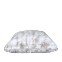Load image into Gallery viewer, White Lynx Faux Fur Cushion 50x50cm Ivory &amp; Silver Grey
