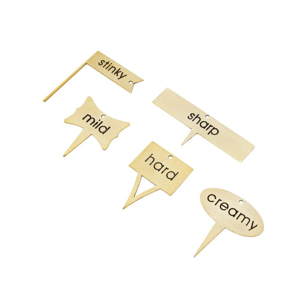 Zola Cheese Markers Set 5x7cm Gold